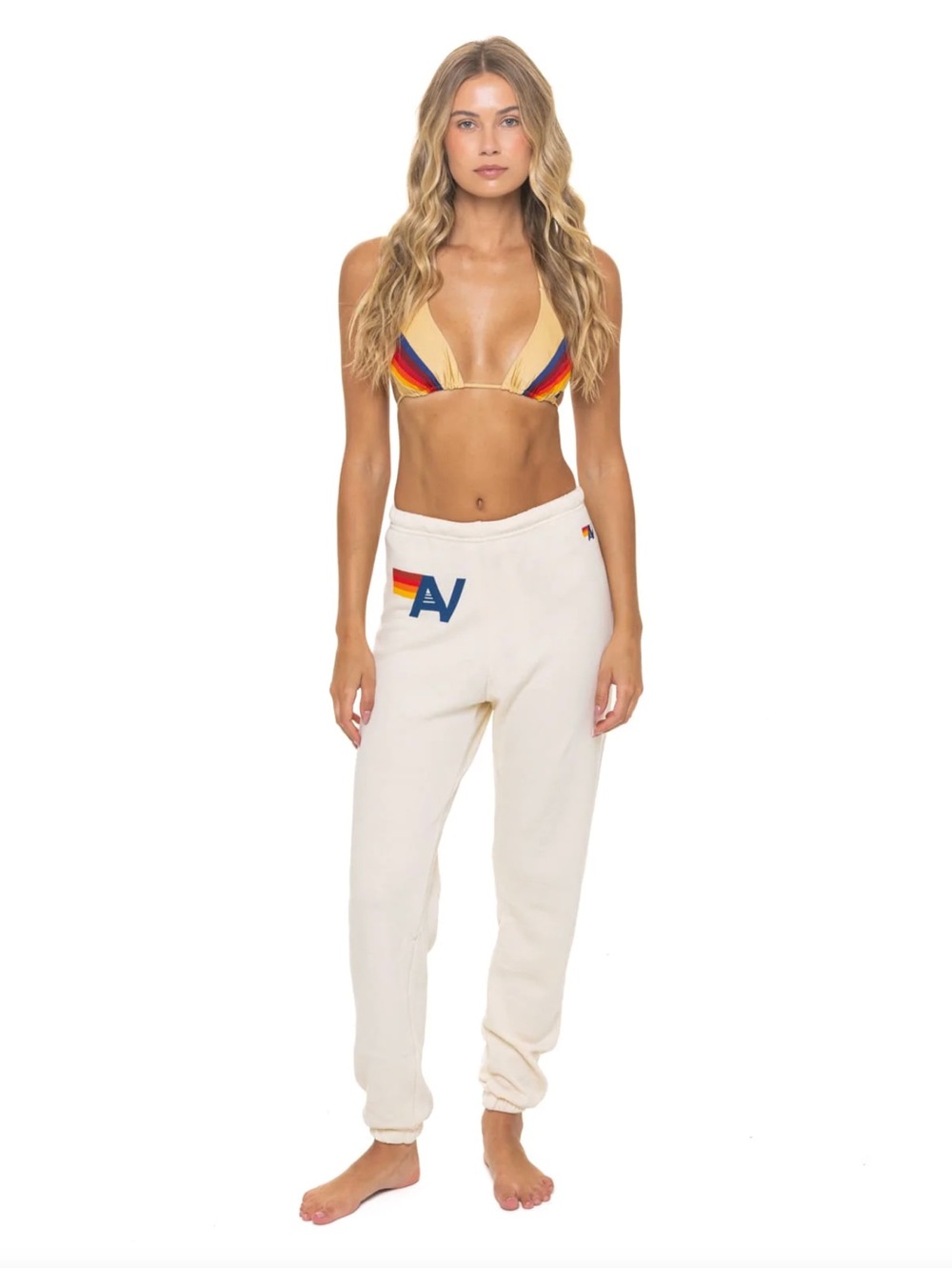 NWT - Aviator Nation - Women’s Logo Sweatpant - vintage white